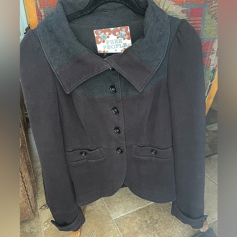 Free People Black Blazer